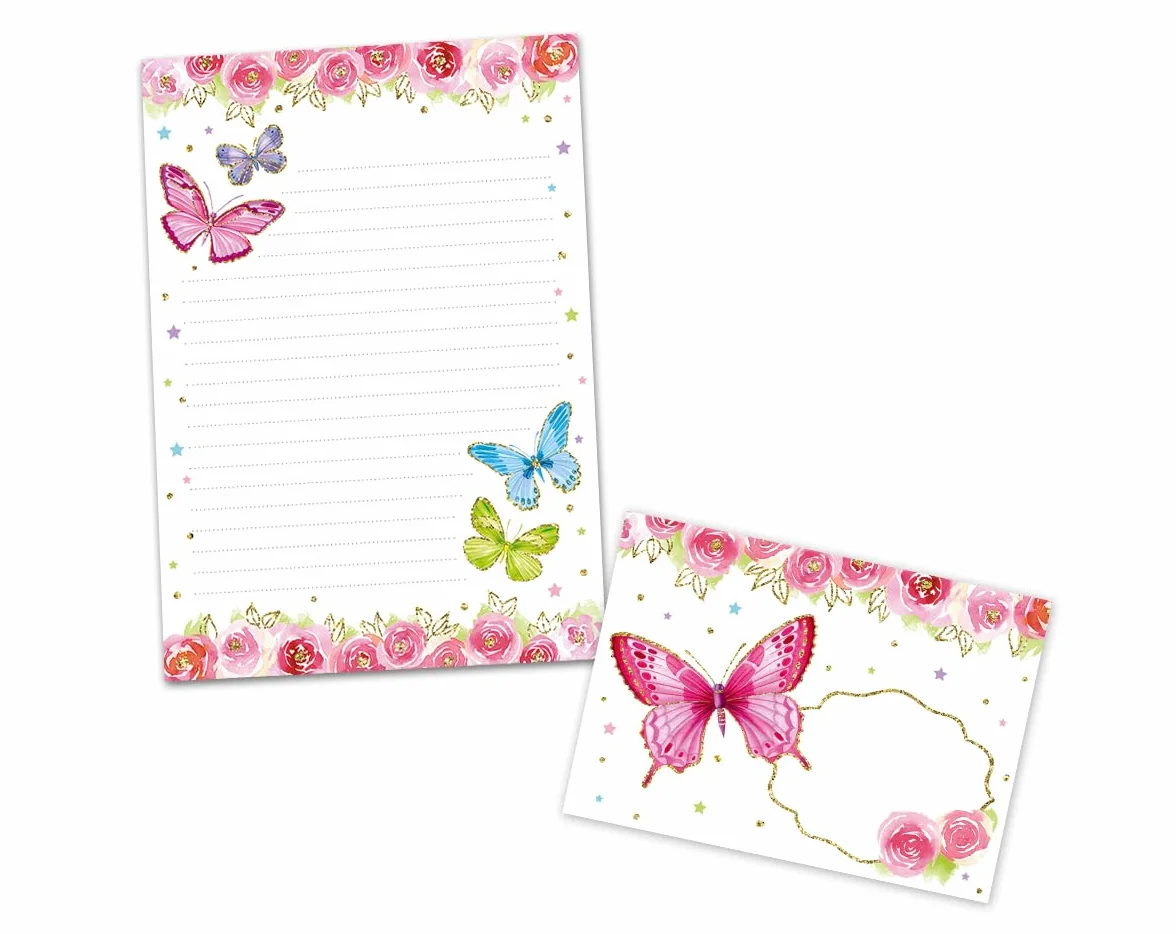 Papier à lettre A5 avec enveloppes pour enfants - Bloc ligné 25 feuilles + 15 enveloppes
