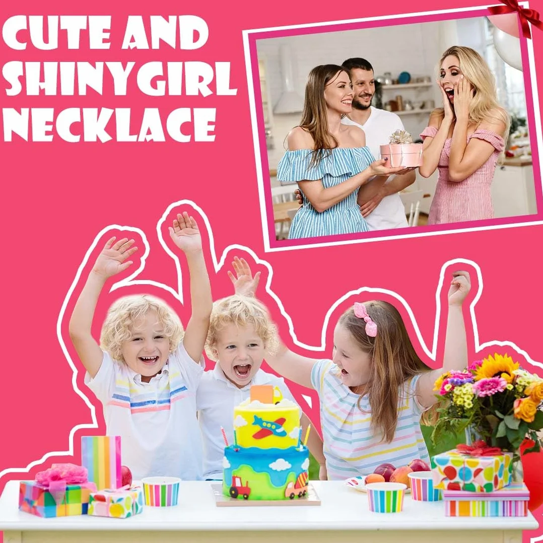 Collier Licorne Zirconia Arc-En-Ciel Étoile Croissant Lune Bijou Enfant