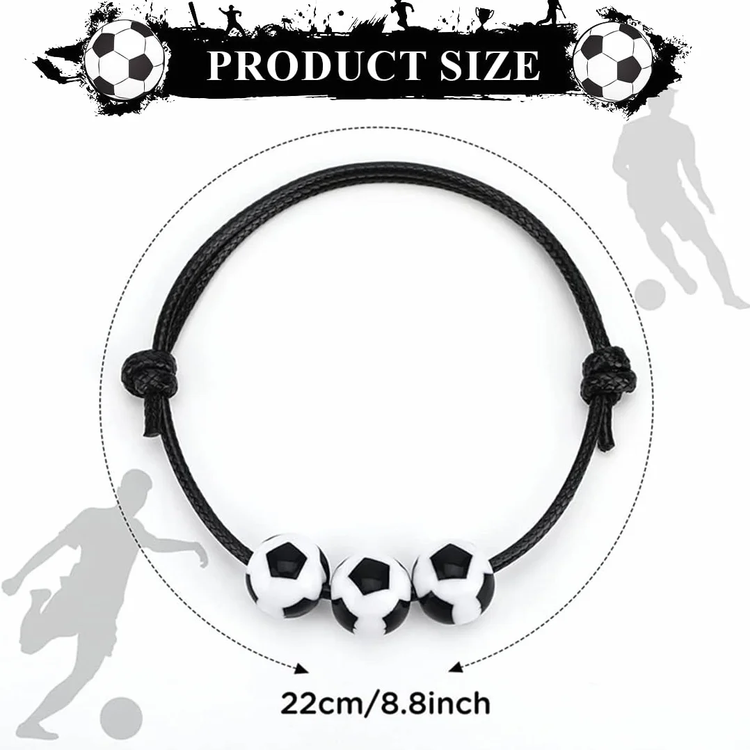 Bracelets de Football pour Enfants Lot de 12 Tissé Tressé Réglable Cadeaux de Fête