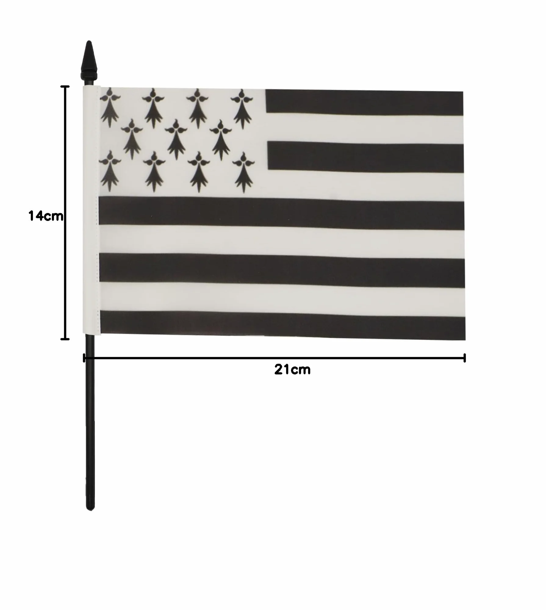 AZ FLAG Drapeau De Table Bretagne Alternatif 21x14 cm Petit Drapeau Breton De Bureau 100% Polyester