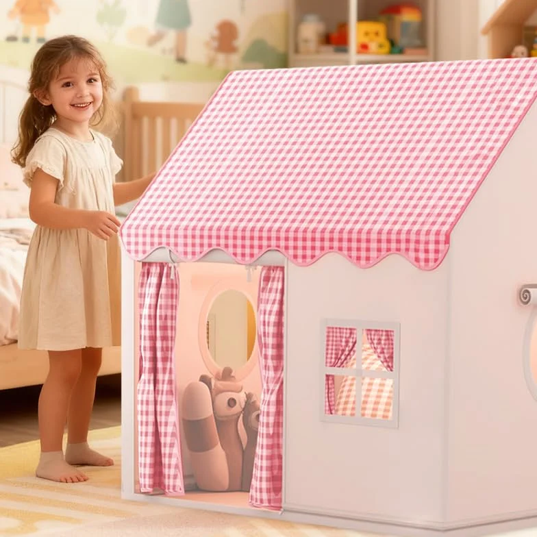 Tente de Jeu Enfants, Grande Princesse Maison de Jouets 120 x 105 x 128 cm Rose