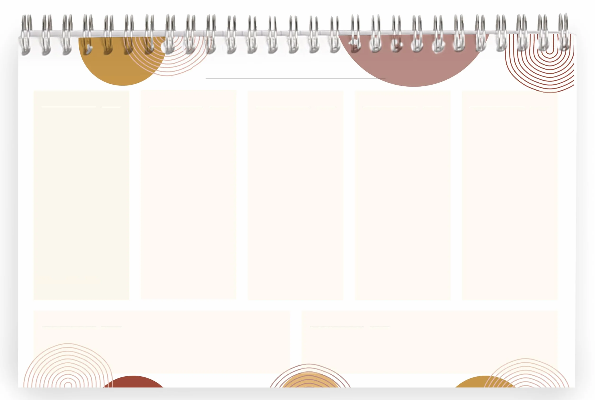 Clairefontaine Bloc Planner Spirale 22x14 cm 53 Feuillets Planificateur hebdomadaire Nature Terracotta