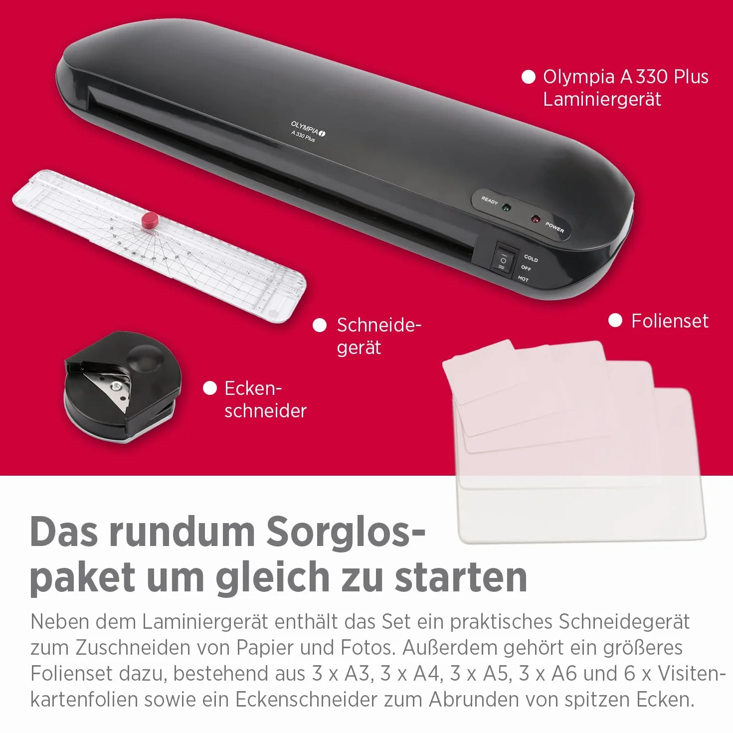 Olympia A 330 Plus Plastifieuse 4 en 1 Noir