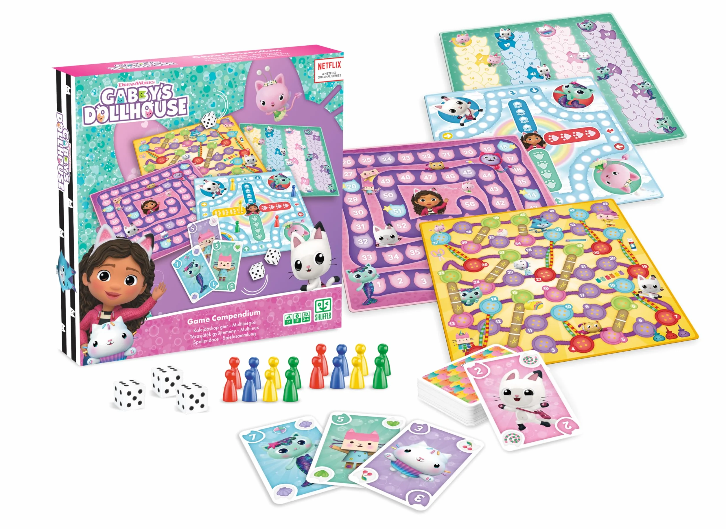 Gabby et la Maison Magique Jeu de société Enfant Famille Multijeux 5 Ans 2-4 Joueurs Gris