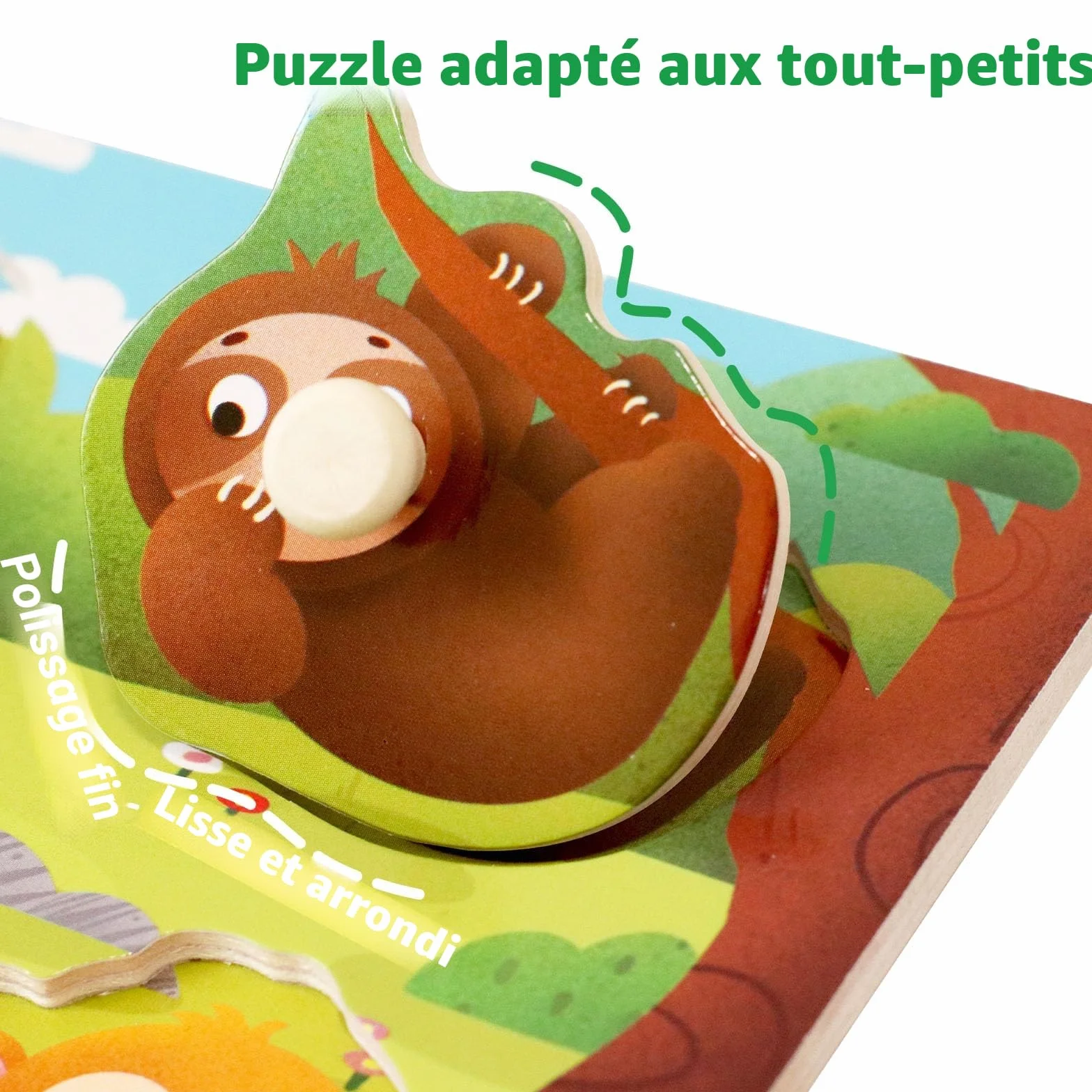 Puzzles en Bois pour Enfants Animal Montessori Jouet Éducatif Bébé 1 2 3 Ans