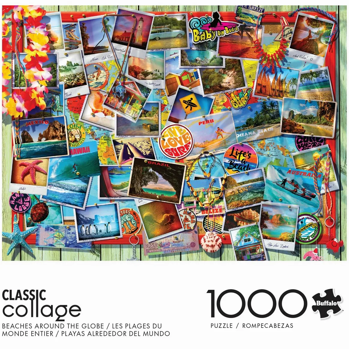 Buffalo Games - Garry Walton – Plages Autour du Globe – Puzzle de 1000 pièces pour Adultes – Puzzle Stimulant Parfait pour Les soirées de Jeu – La Taille du Puzzle Fini est de 68 x 50 cm