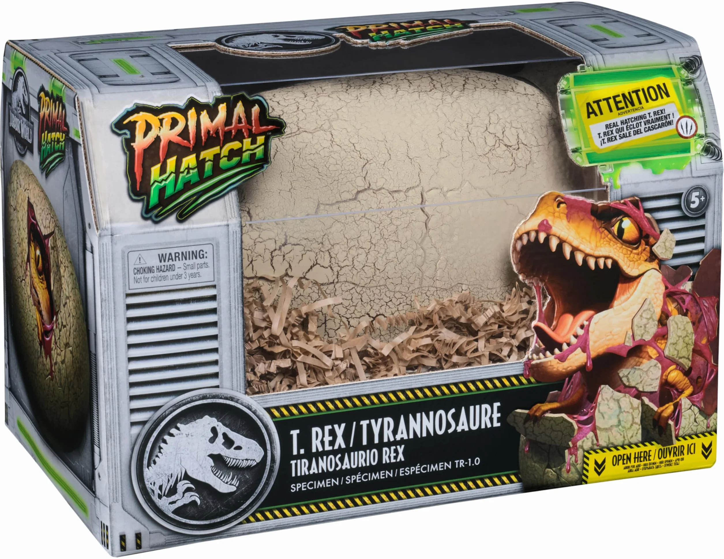 Primal Hatch Jurassic World Dino Eclosion Secrète - Oeuf Dinosaure à Faire Éclore - Jouet Enfant 5 Ans+ - 2 Accessoires - 100 Sons & Réactions