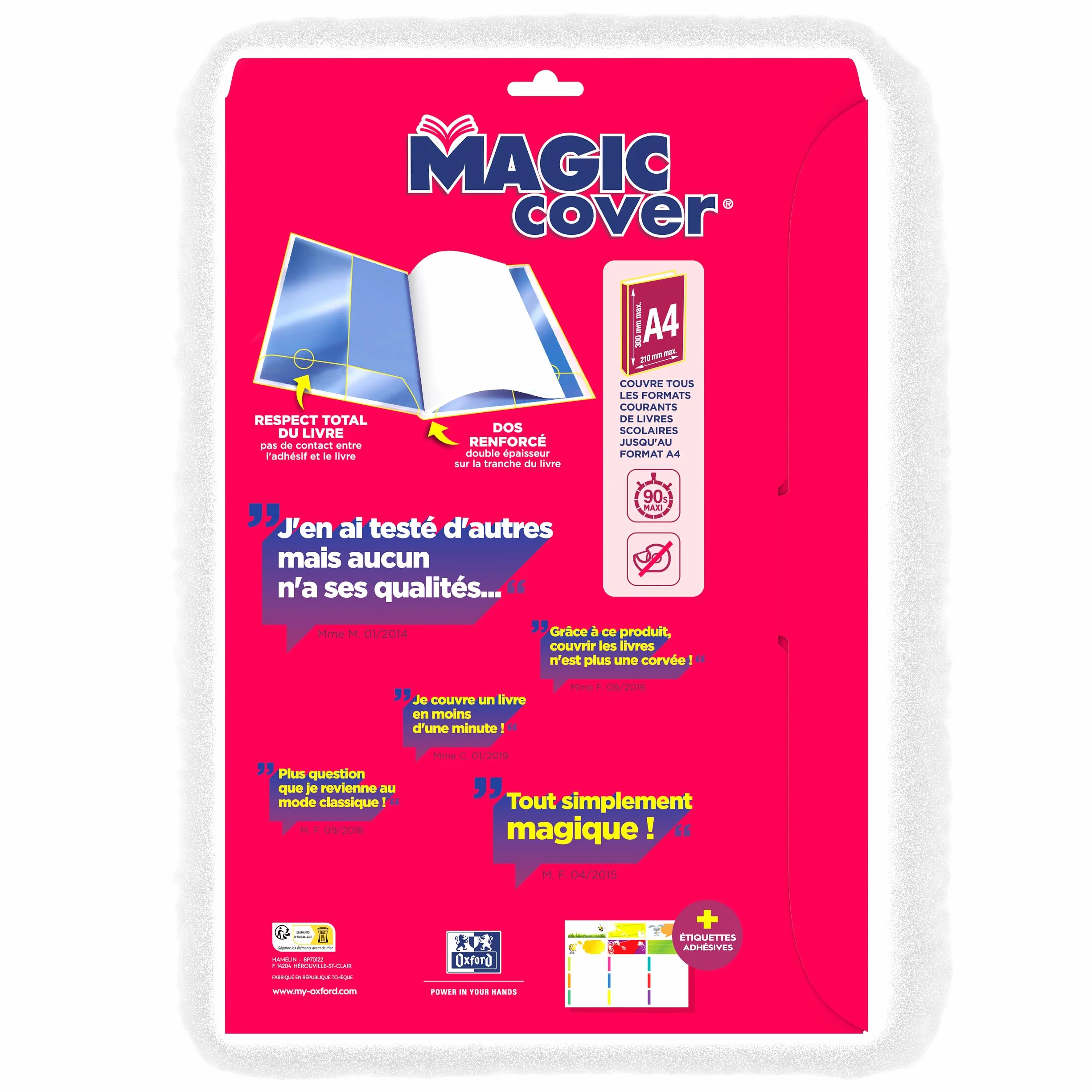 Oxford Magic Cover A4 PP 7.5/100e Lisse Incolore 10 Feuilles