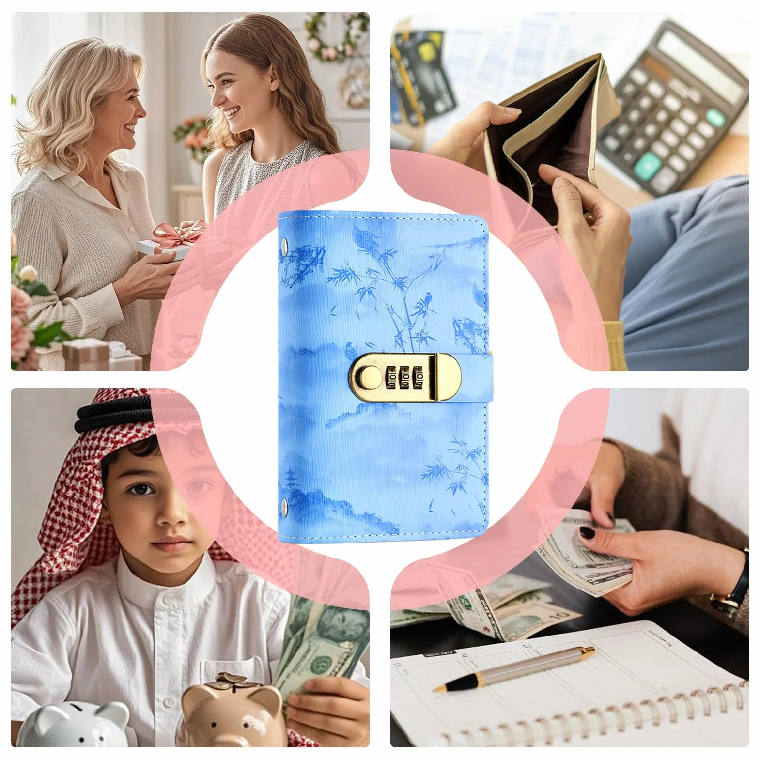 Classeur Budget Enveloppe avec Cadenas, 100 Enveloppes Défi Épargne, Carnet d'Épargne et Budget Planner