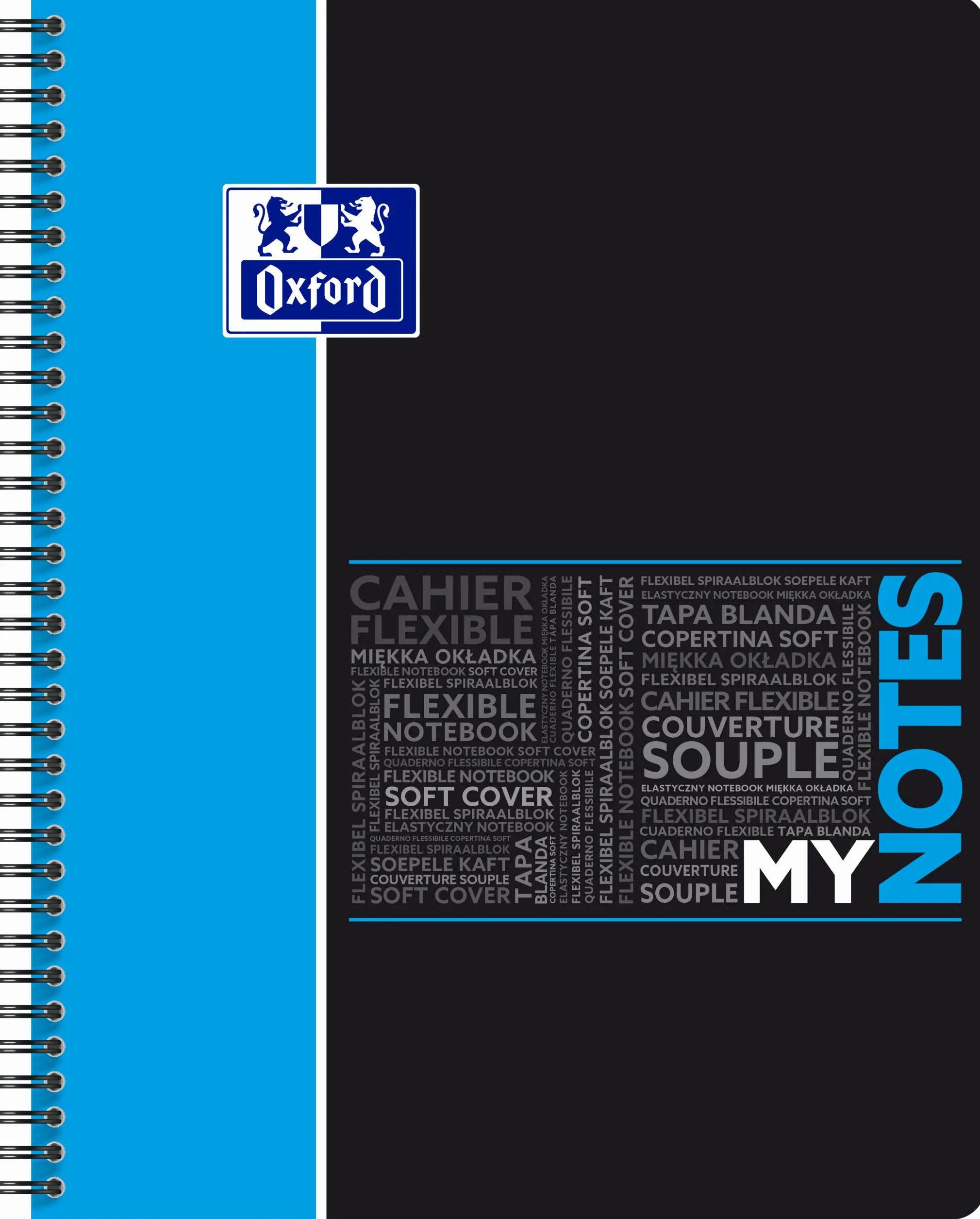 OXFORD MyNotes Cahier Spirale A4+ Grands Carreaux Seyès 160 Pages Reliure Intégrale