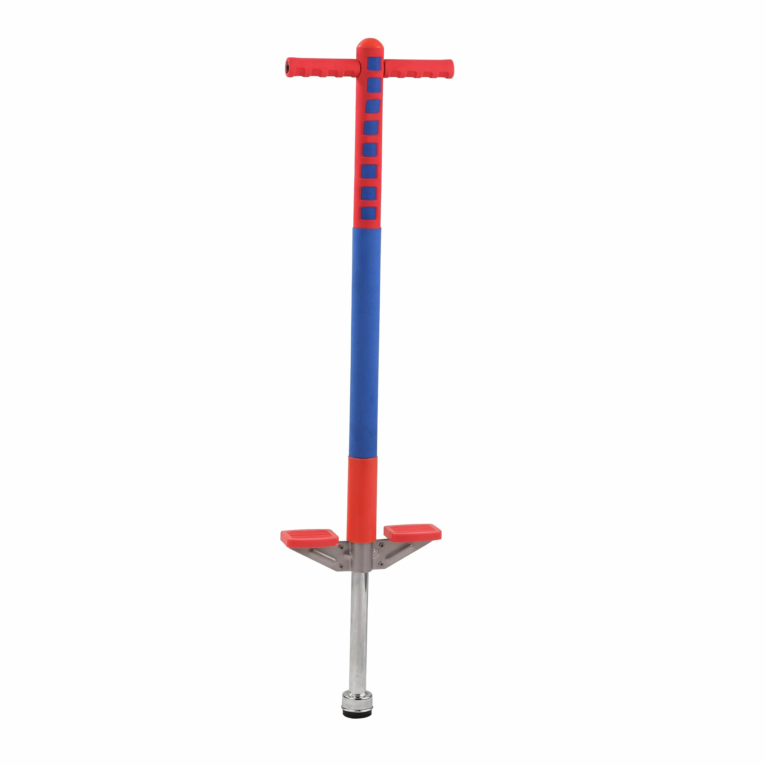 Relaxdays Pogo Stick pour Enfants INOX 94.5x23.5x6 cm Bleu Rouge