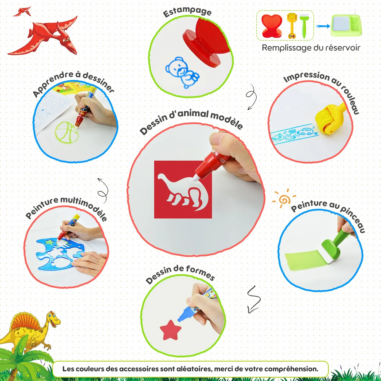 Tapis Dessin Eau 110x70cm Jouet Bebe 1-3 Ans Jouets Educatifs Coloriage Géant Cadeau Garçons Filles
