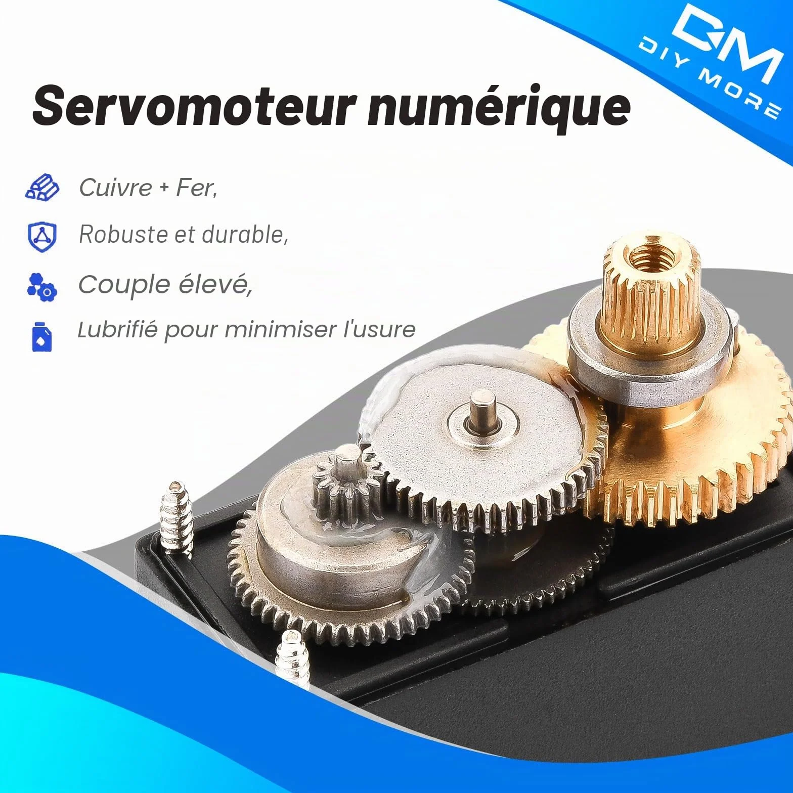 diymore Lot de 6 Servomoteurs Numériques 15KG Métal Couple Élevé