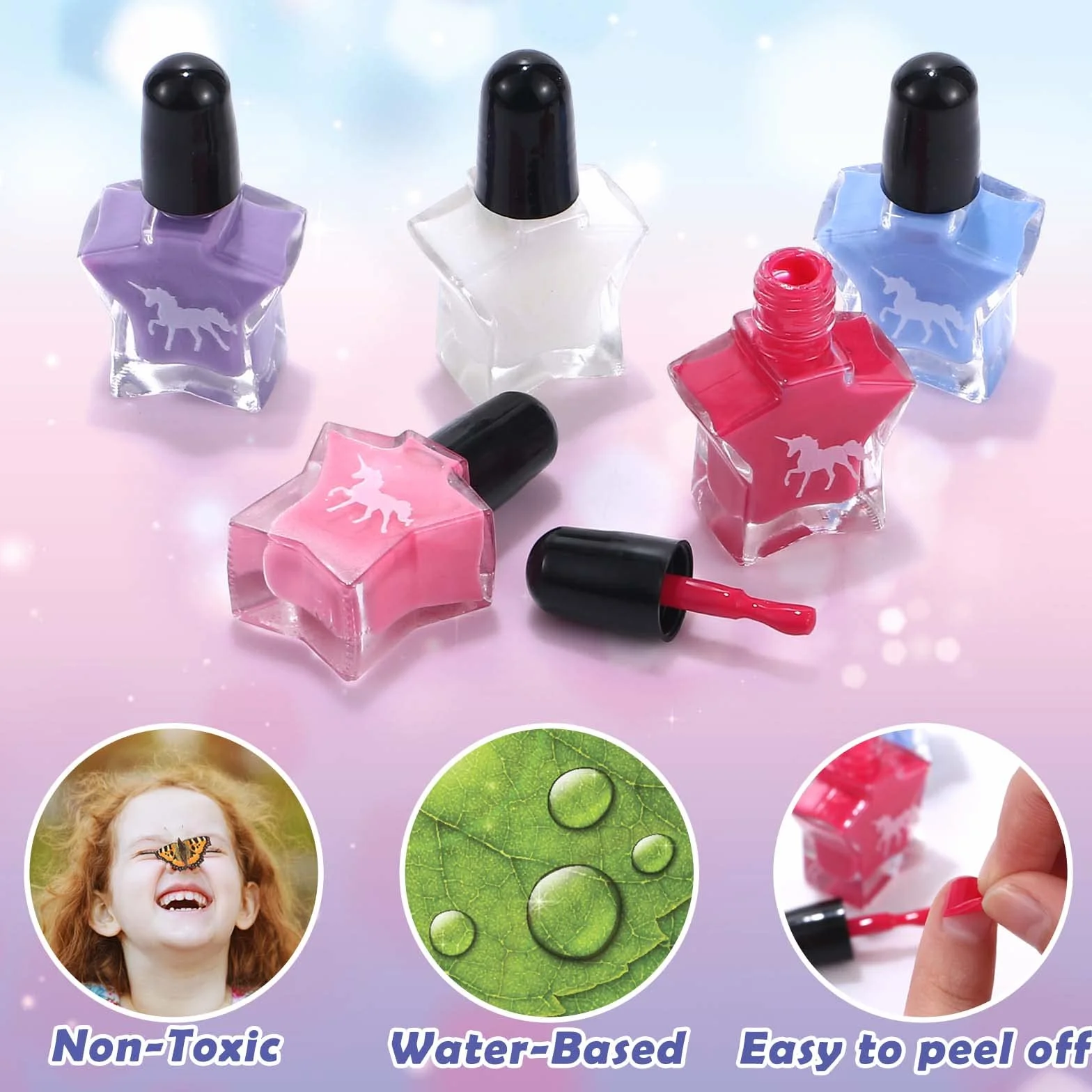 Tacobear Kit Manucure Enfant Vernis à Ongles Pelable Autocollants Ongles Machine à Ongles Fille