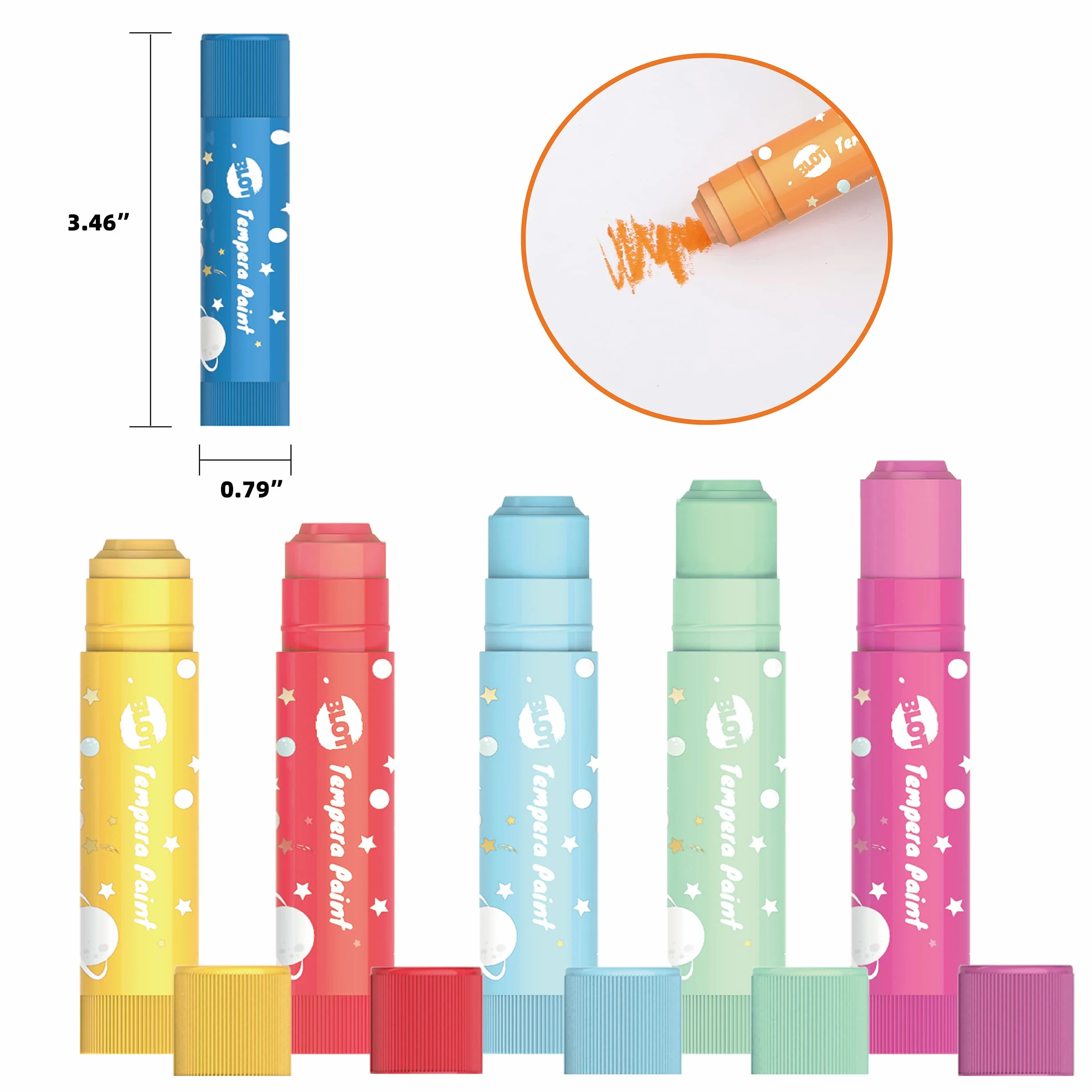 BLOT Gouache Solide en Stick 24 Couleurs Kids Art Kit Peinture Papier Verre Carton