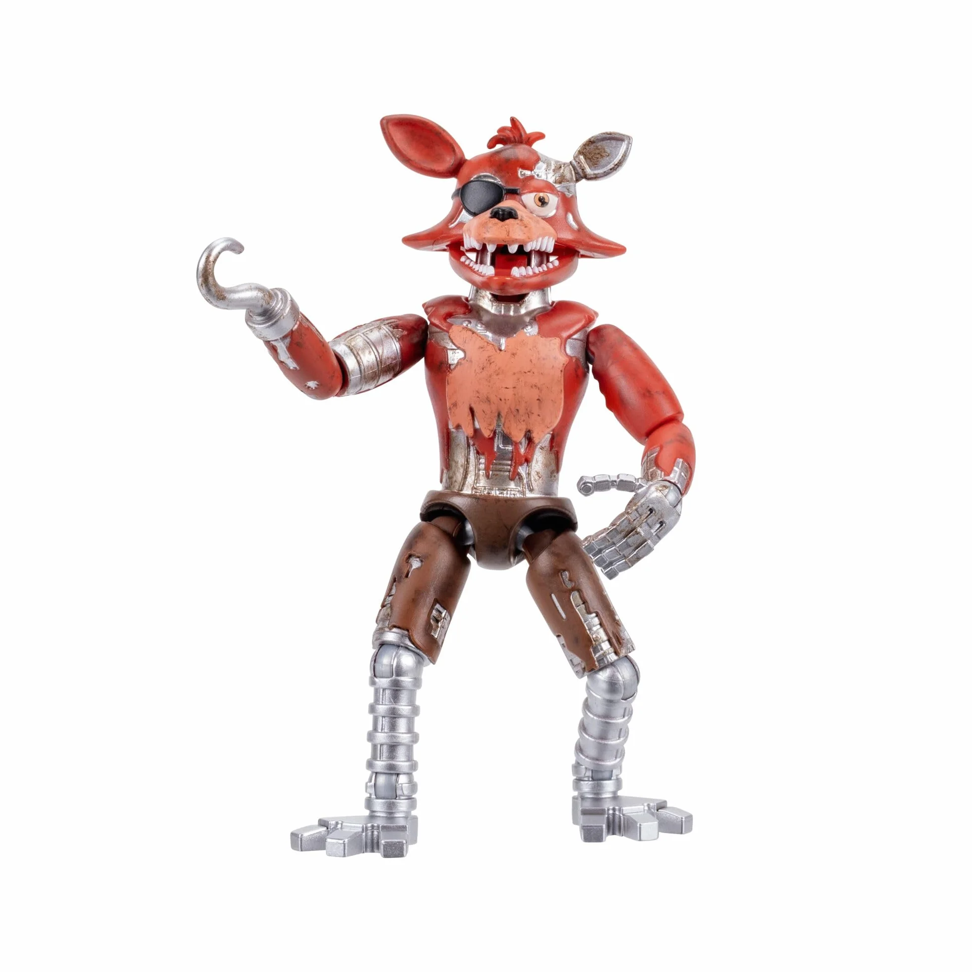 Jazwares Five Nights at Freddy's Withered Foxy Figurine articulée 12,5 cm Jumpscare Yeux phosphorescents