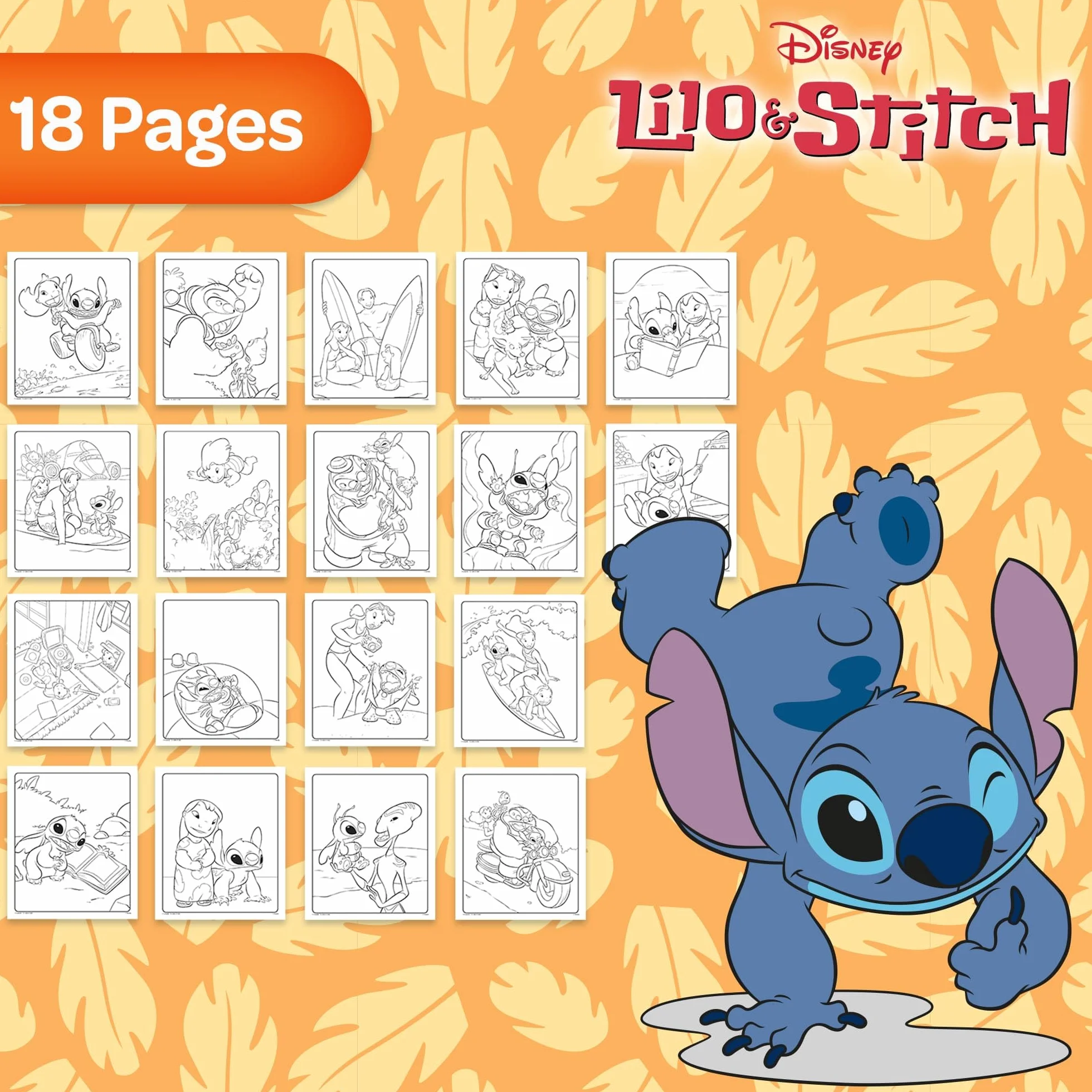 CRAYOLA Color Wonder Kit Coloriage 18 Pages 4 Feutres Anti-tache Lilo & Stitch Enfants 3-5 Ans