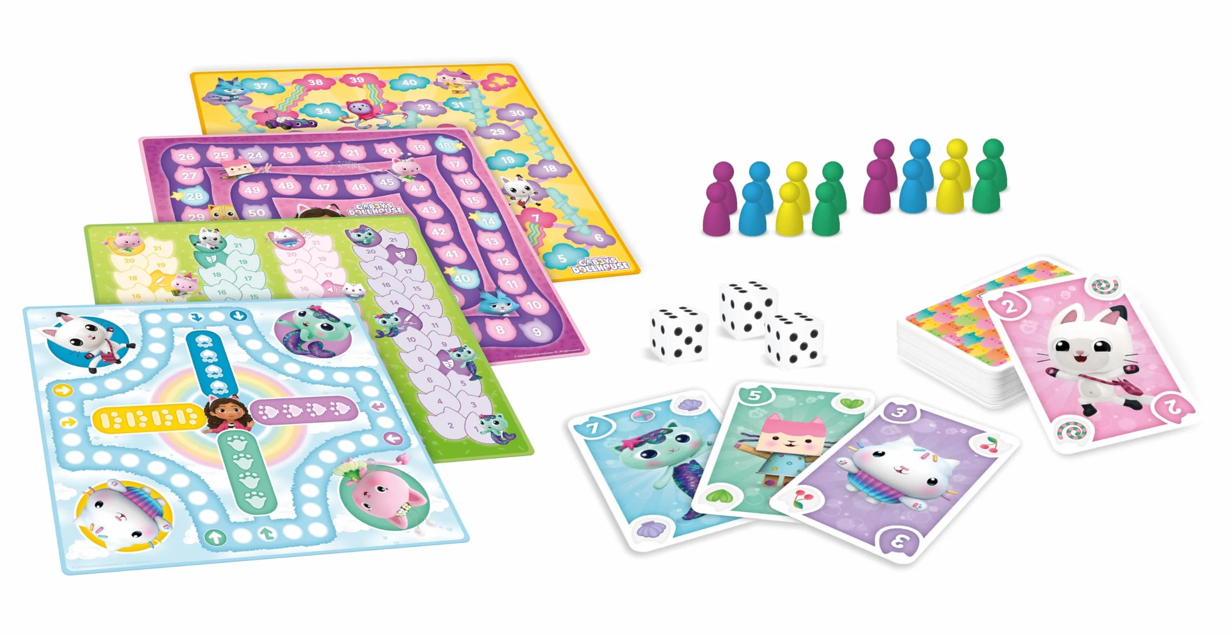 Gabby et la Maison Magique Jeu de société Enfant Famille Multijeux 5 Ans 2-4 Joueurs Gris