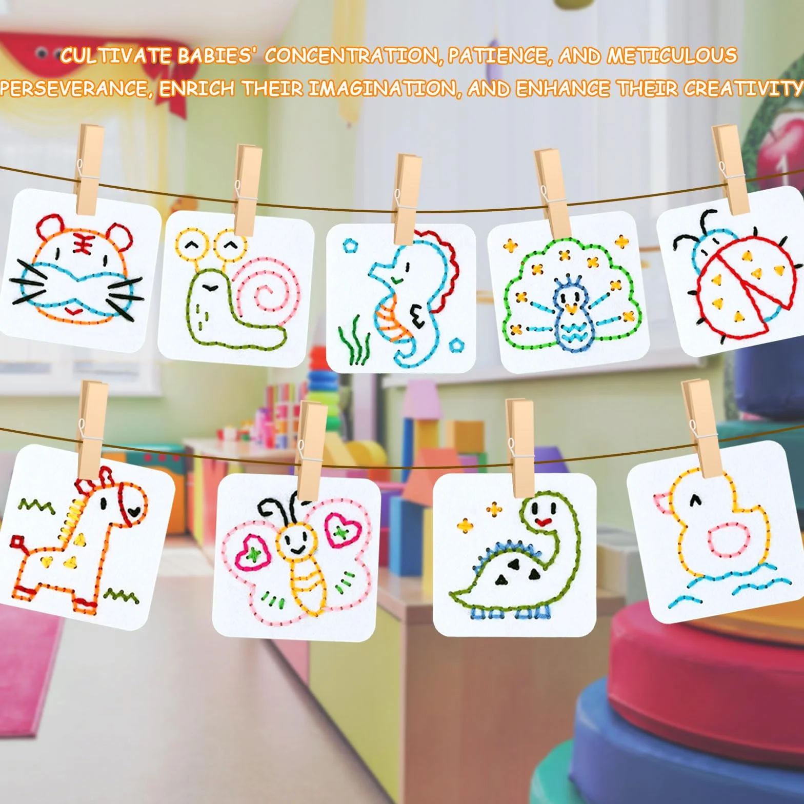 Jouets à Lacer pour Enfants 2-7 ans, Jeux de Couture Sensoriels, Motricité Fine, Cadeaux