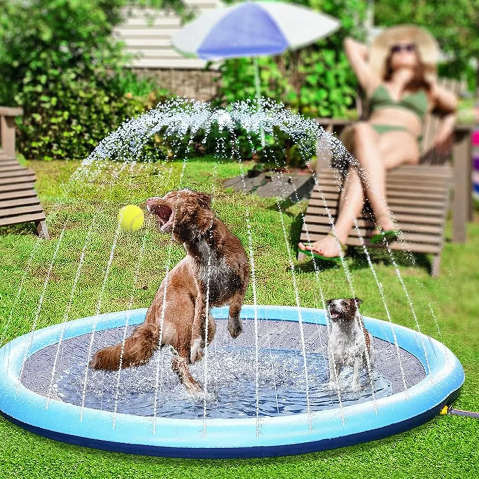 Tapis de Jeu Splash Pad Extérieur Non Glissant - Jouet de Piscine pour Garçons Filles
