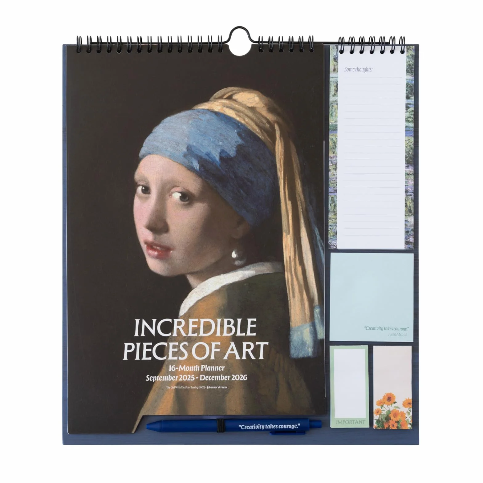 Grupo Erik Calendrier Art Planificateur Mensuel 16 mois Septembre 2025 à Décembre 2026 Familial avec Crochet