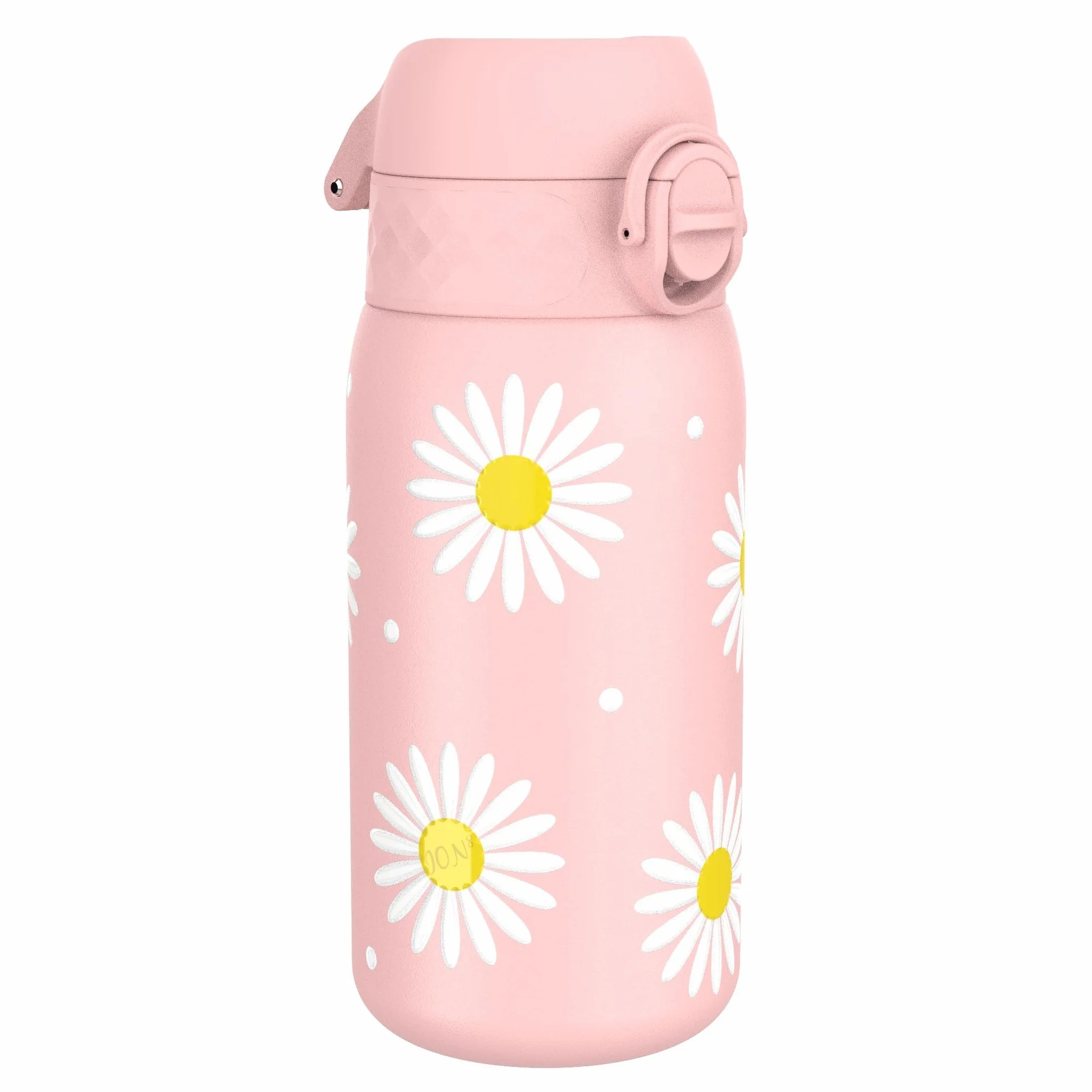Ion8 Gourde Enfant Inox 400ml Anti-Fuite Verrouillage Sécurisé Lavable Lave-Vaisselle Acier Inoxydable Marguerites