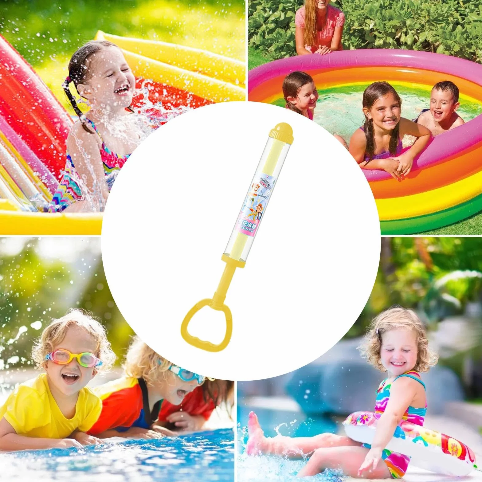 Fontaine d'eau, Jeu de Piscine avec Pistolet à Eau Amovible, Accessoire Sécurisé pour Fêtes Aquatiques