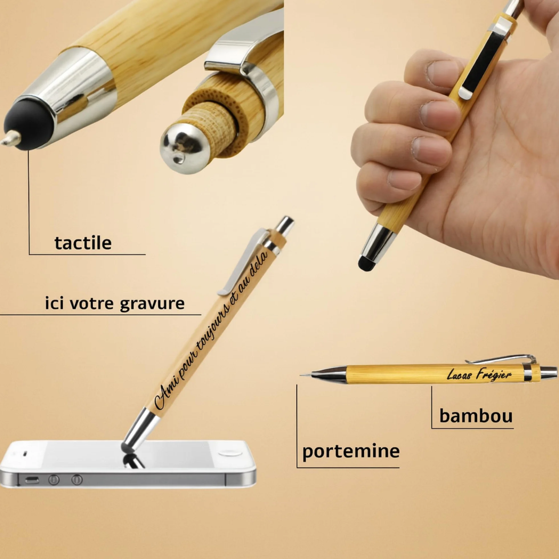 Stylos Personnalisés Bois Gravé avec Coffret Cadeau – Cadeau Couple Anniversaire Saint-Valentin