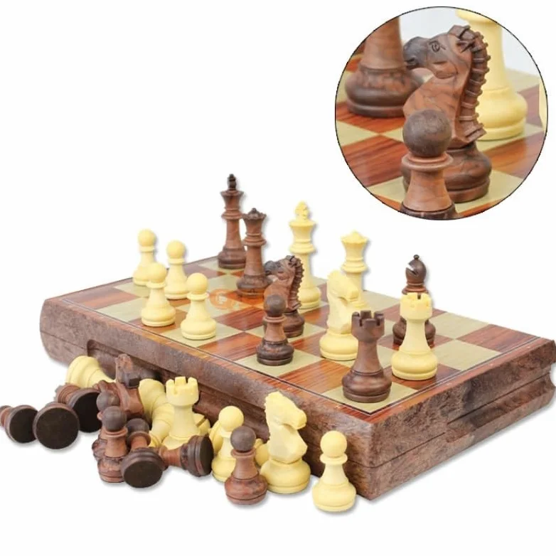 echiquier Jeu d'échecs magnétique Pliable, Jeu de Voyage Portable, échiquier Artisanal, idéal for Les Enfants, Les débutants et Les Adultes, 36,8 x 31,8 cm echecs Jeu