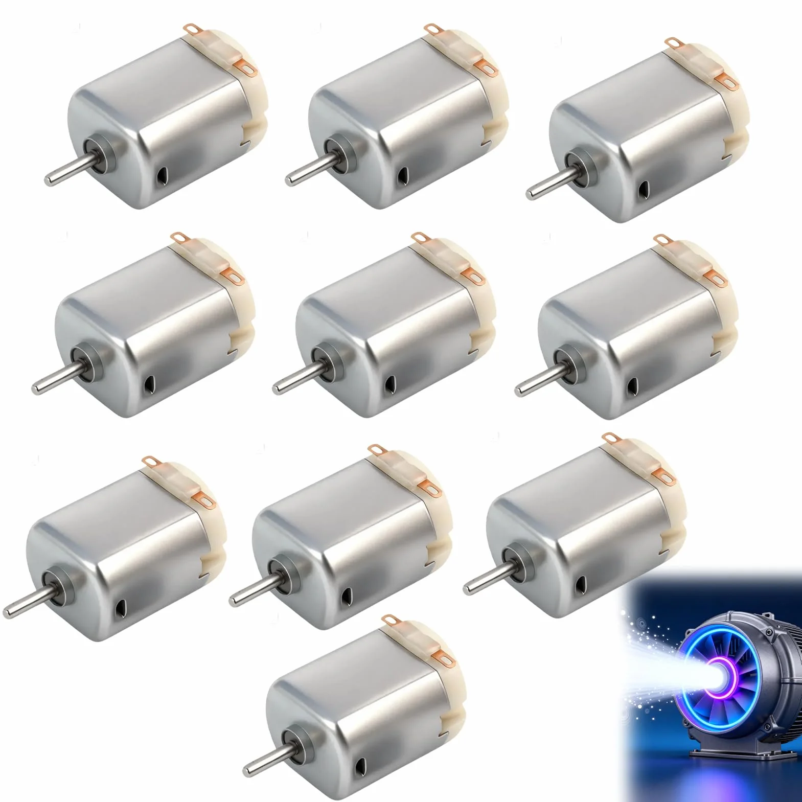 Lot de 10 mini moteurs DC 1,5 V-6 V Micro130 19500 tr/min pour jouets robot DIY