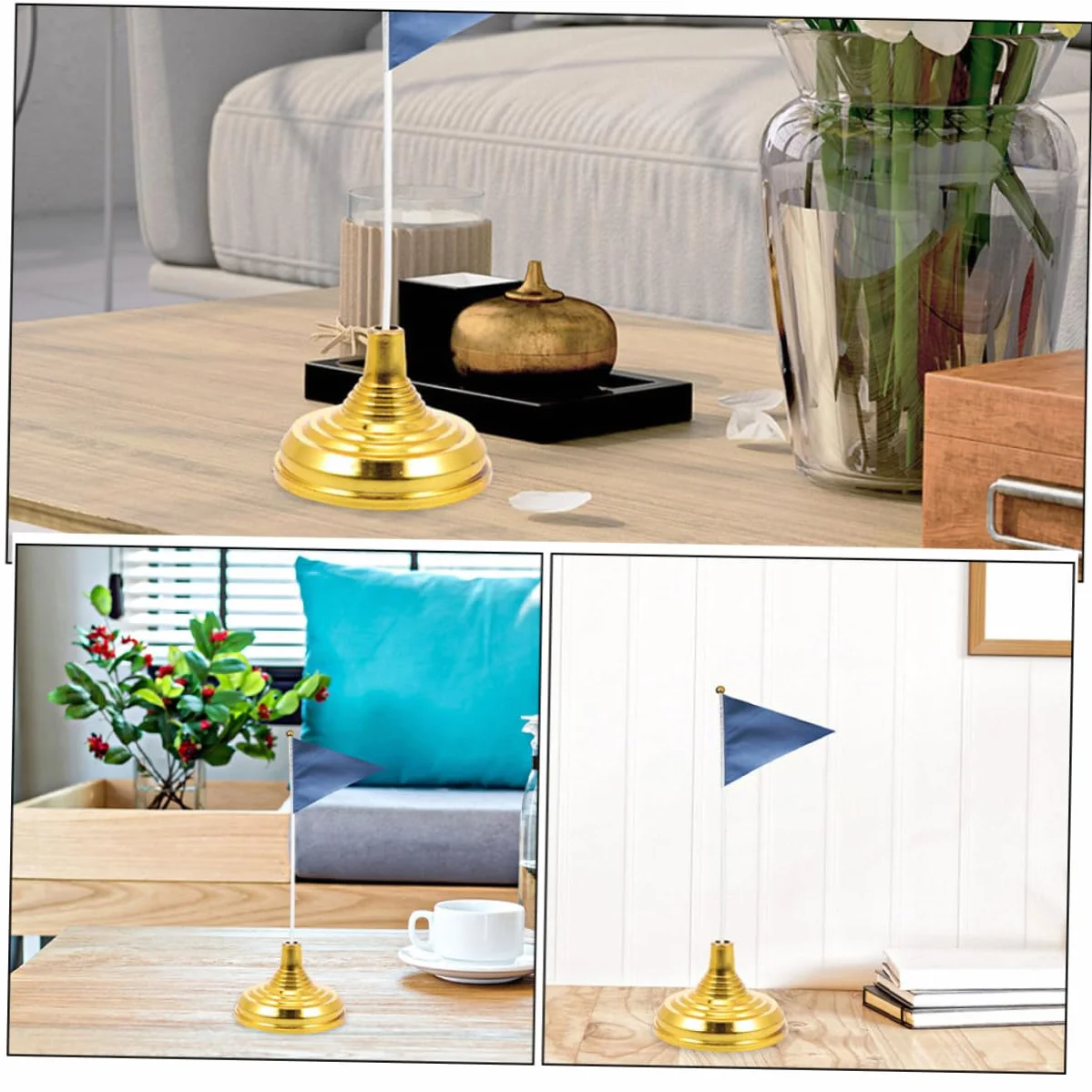 20 Pièces Mini Porte-Drapeau Rond Support De Bureau 2.17x2.17x1.38 Pouces Pour Petits Drapeaux De Table Décoration
