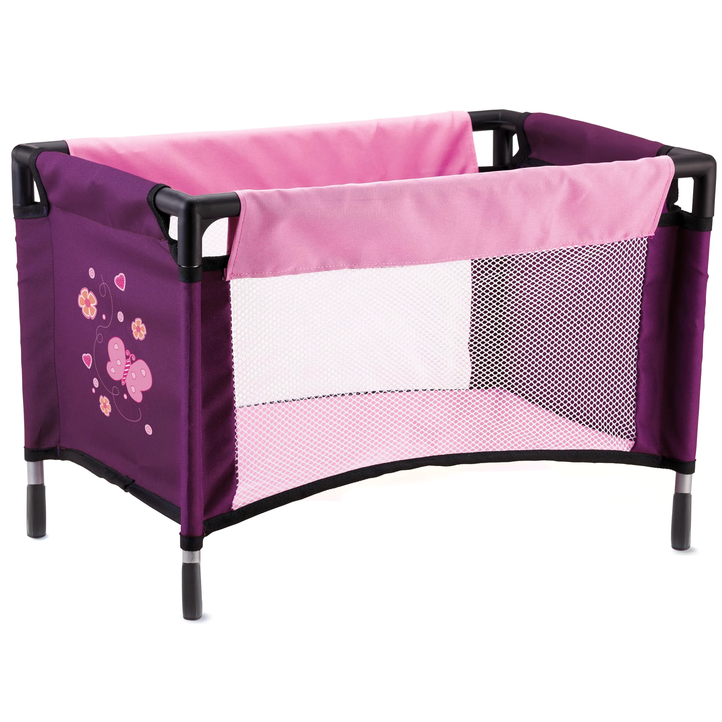 Bayer Design 13057AB Poussette Landau pour poupée Trendy avec lit, Landau réglable, Pliable, Sac à bandoulière, Prune, ‎67 x 41 x 68 cm | poignée réglable en hauteur, pliable, grandes roues, lit de poupée pour encore plus de jeux de rôle, à partir de 3 an