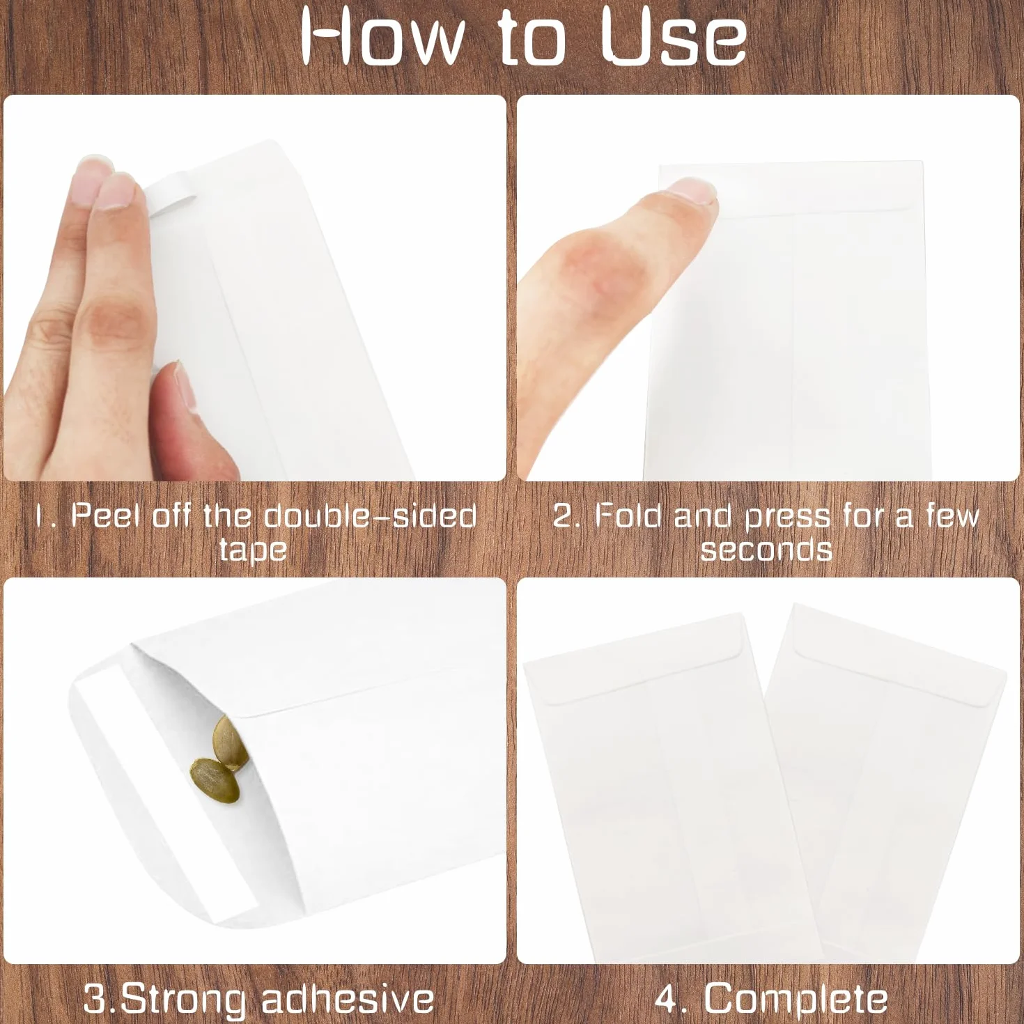 Petites Enveloppes Blanches Autocollantes En Papier Kraft 100 Pcs 10x6cm Pour Graines Pièces Monnaie Perles Timbres