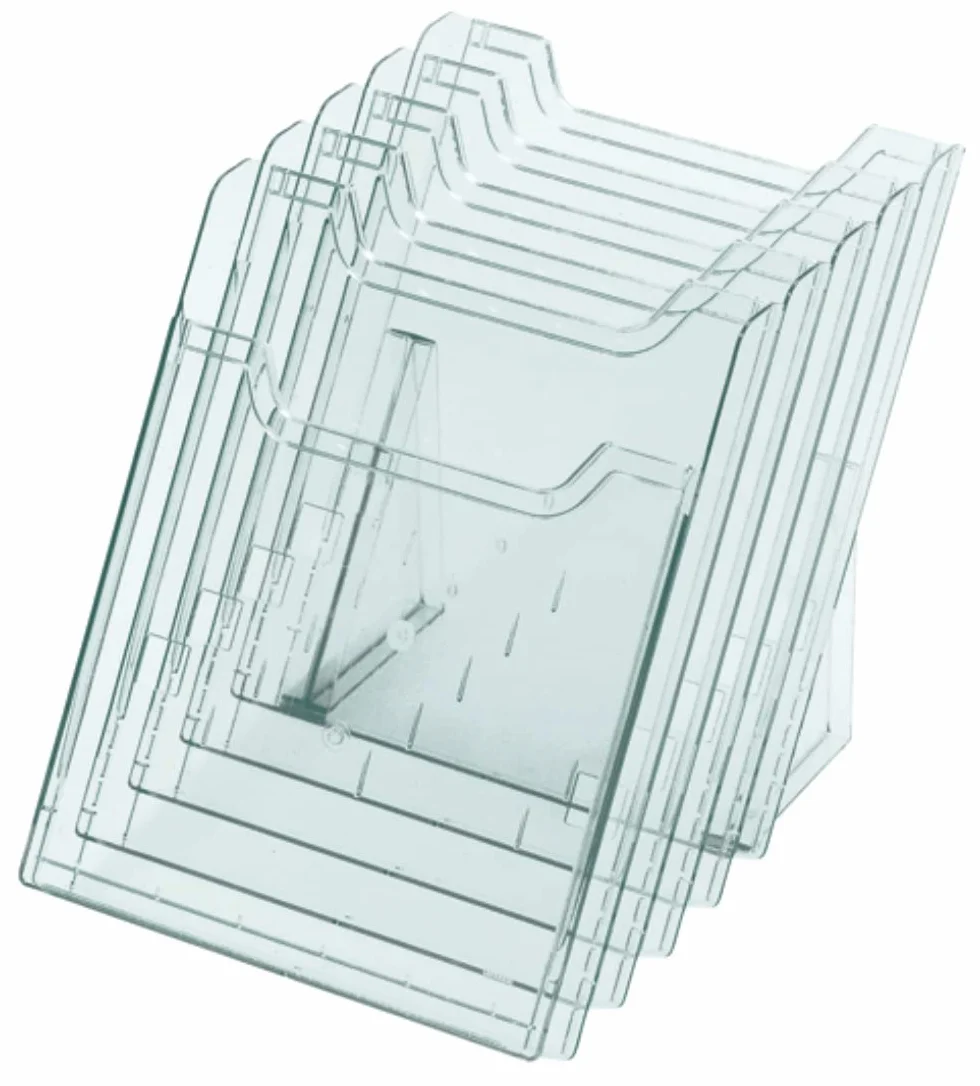 Exacompta Distributeur de Prospectus Vertical 5 Compartiments A4 Cristal