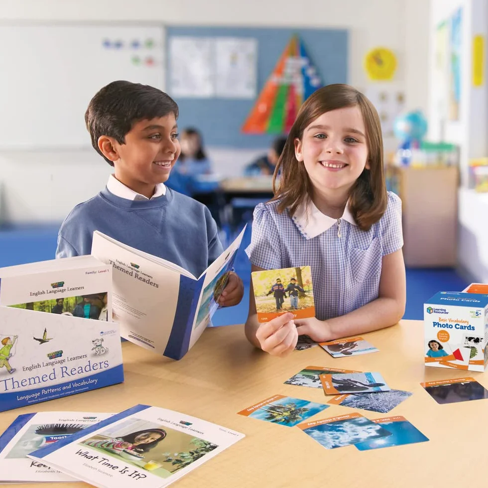 Learning Resources Cartes Photos Vocabulaire de Base 156 Cartes Éducatives Effaçables Langage Lecture Anglais