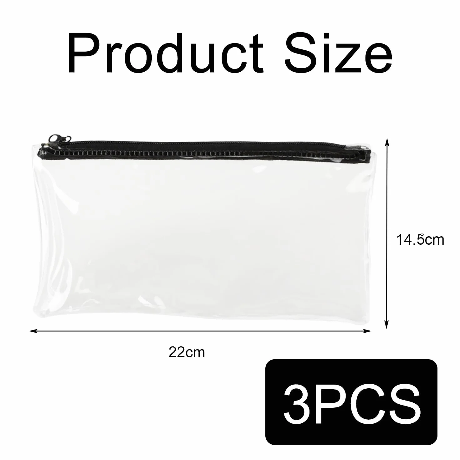 Trousse Transparente pour Examens en PVC Imperméable, Sac Zippé Multifonctionnel Voyage 3 Pièces