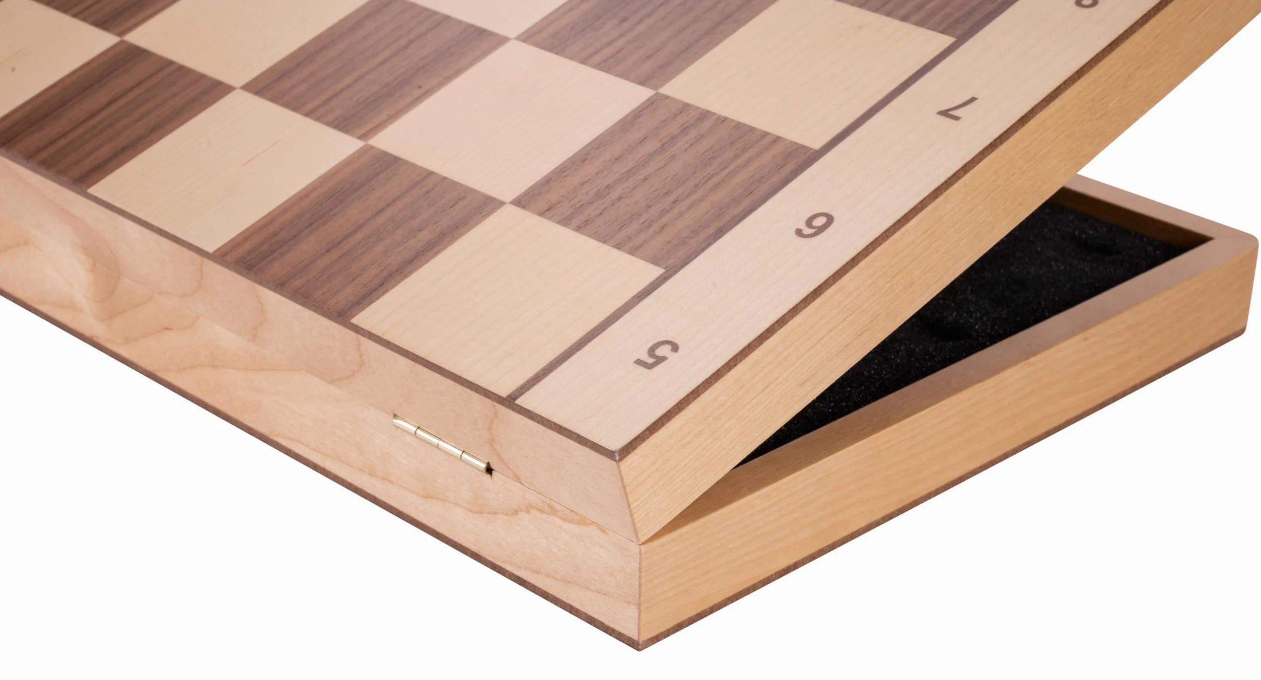 Grand Échiquier 45 Cm – Jeu D'Échecs Bois Bouleau, Pièces Lestées Roi 90 Mm | Echecs Grand Format Plateau Pliable Noyer Érable, Cases 50 Mm, 32 Pièces Lestées En Bois, Roi 90 Mm