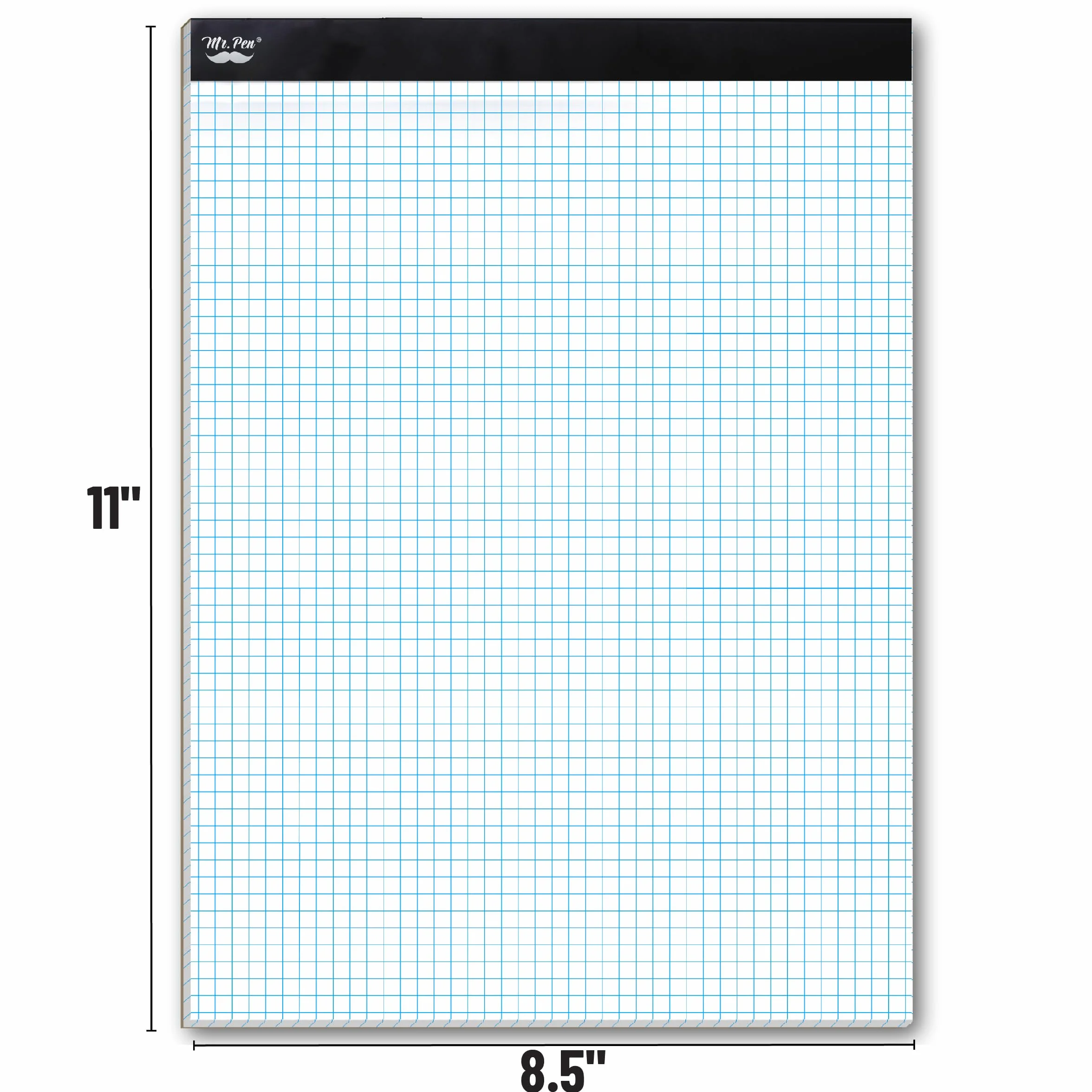 Mr. Pen Bloc de papier quadrillé 21,6 x 27,9 cm 4x4 55 feuilles mathématiques graphiques croquis étudiants ingénieurs