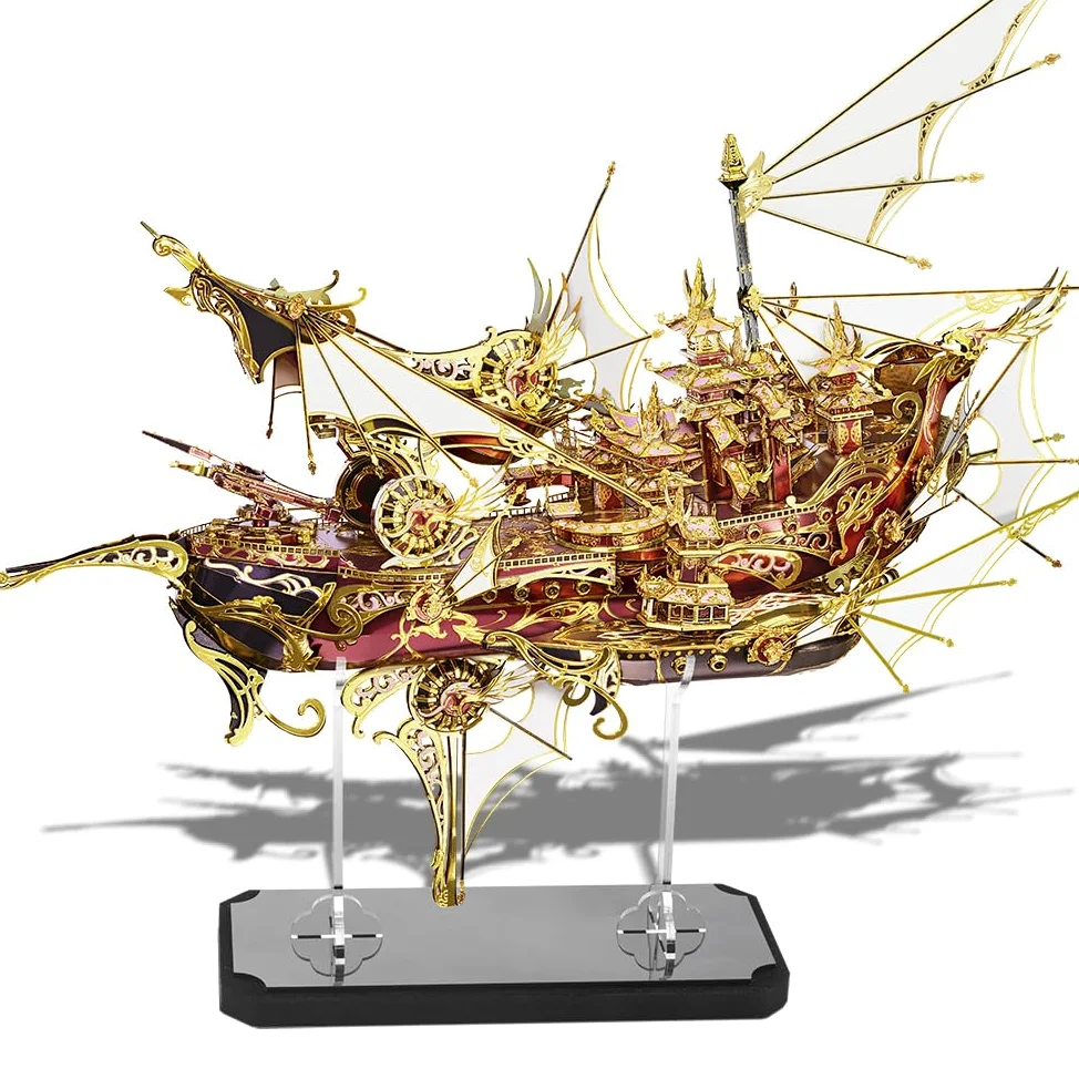 Piececool Puzzle 3D Metal Bateau Kowloon Neuf Bateaux, Maquette Bateau de Laiton, Grande Taille, Maquette Metal, Cadeau d'anniversaire pour 3D Puzzle Adulte, 701 Pièces