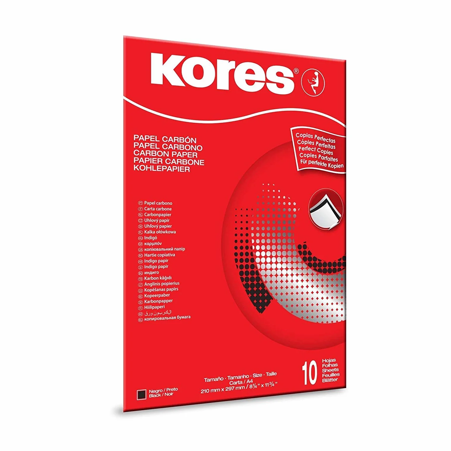 Papier carbone Kores 1200 DIN A4 noir lot de 2