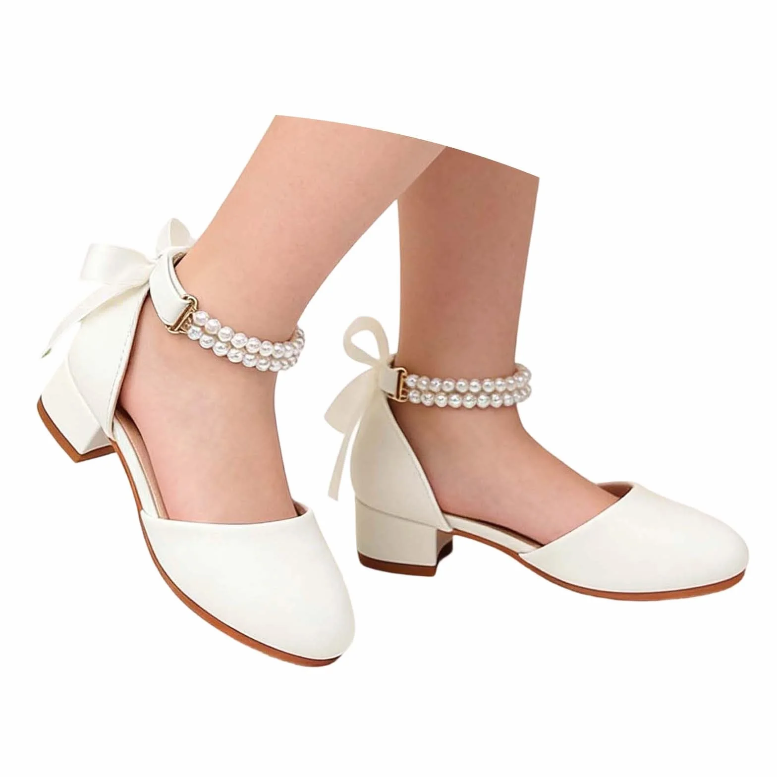 Mary Jane Chaussures à Talons Hauts pour Enfants Fille Antidérapantes