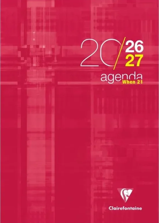 Clairefontaine Agenda When 21 2026-2027 21x29,7 cm 1 Semaine Sur 2 Pages Rouge