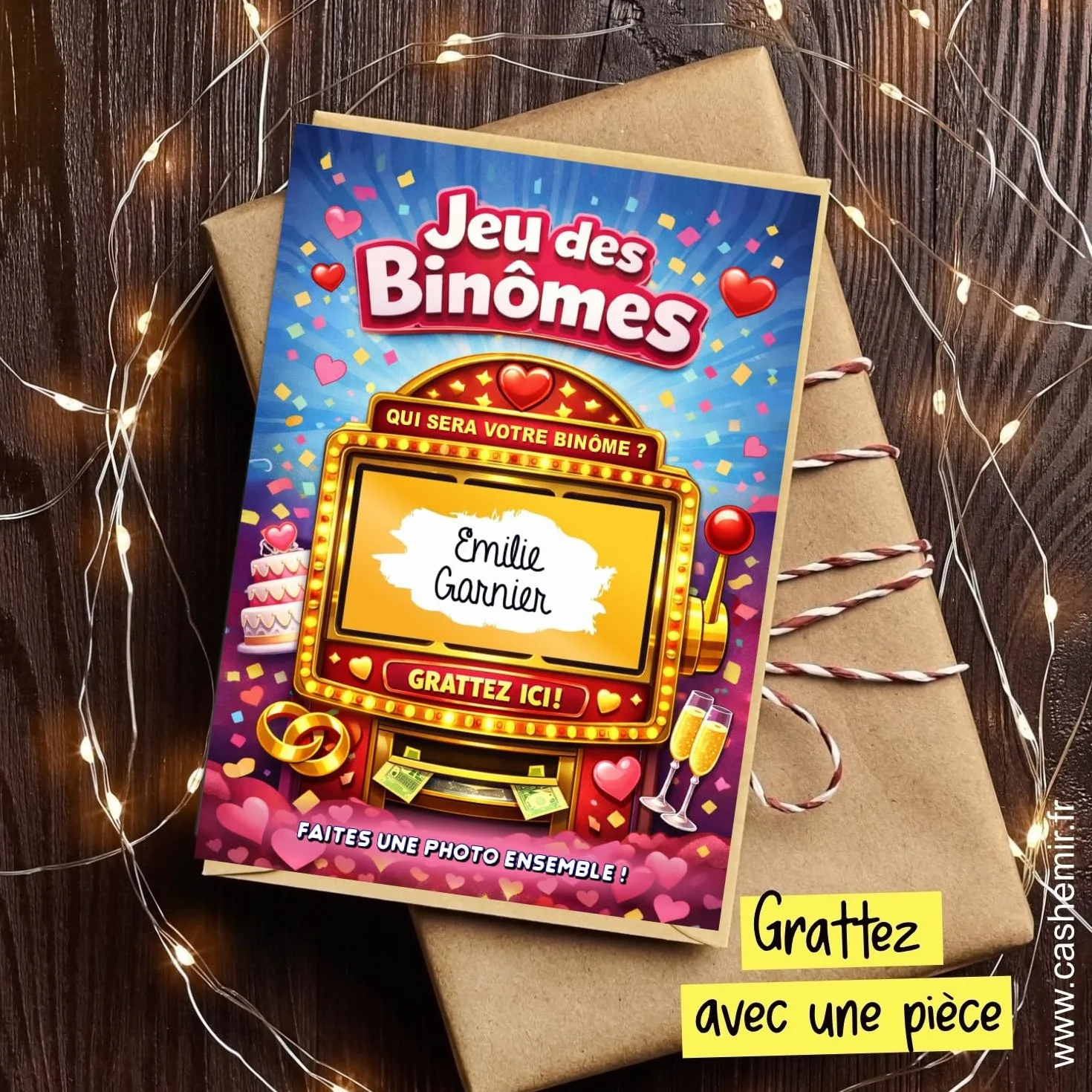 Jeu des Binômes Mariage 50 Cartes à gratter | Tickets à Personnaliser | Animation Repas Mariage Anniversaire