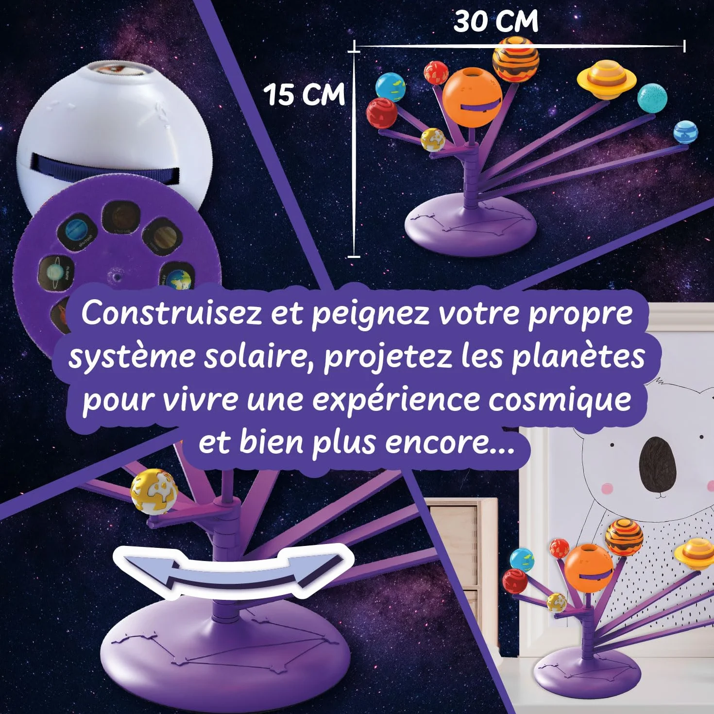 Science4you Système Solaire 3D Projecteur - Crée Assemble Peins Ton Propre Système Solaire Jouet Astronomie Garçons Filles 8 9 10 11 12+