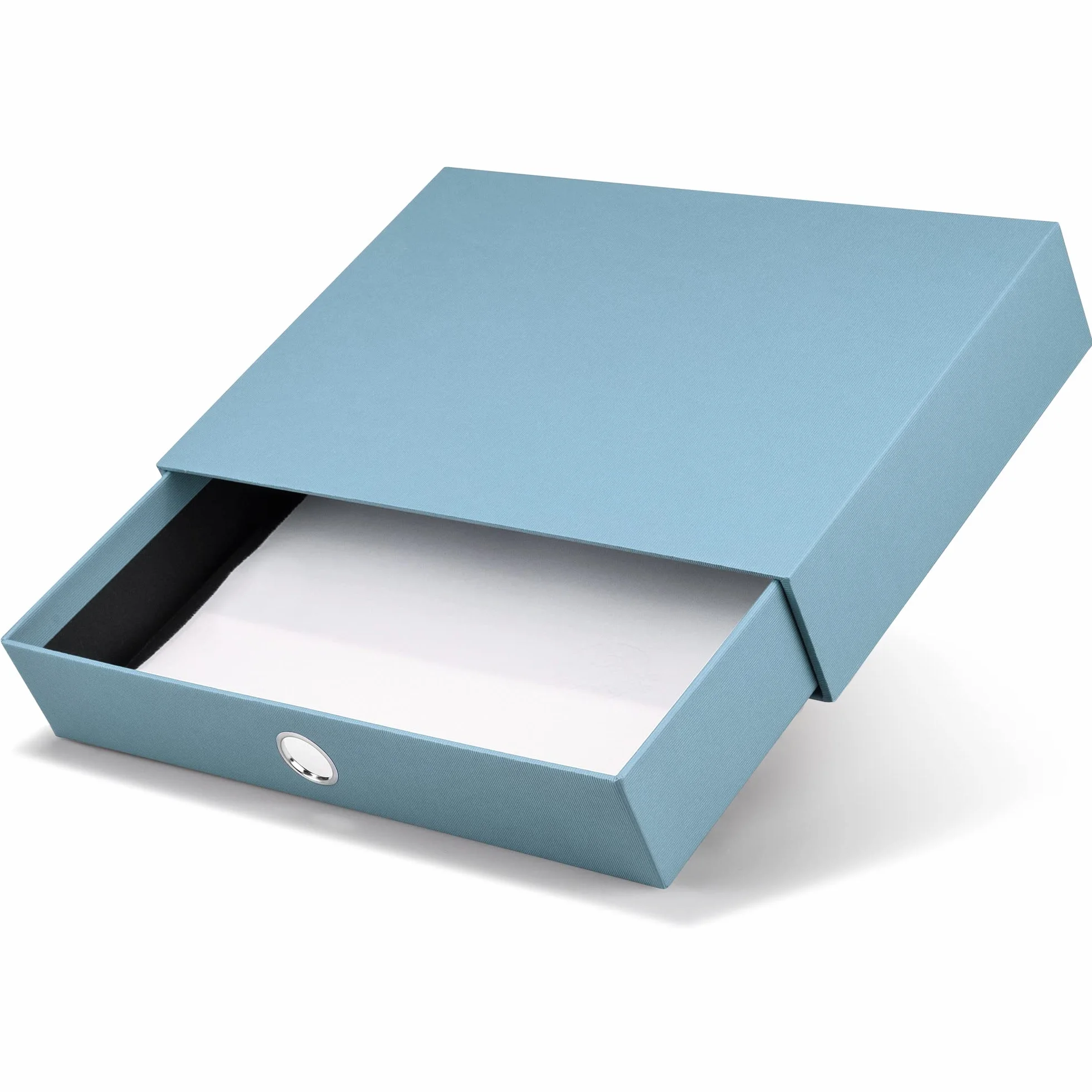 Rössler Boîte de rangement avec trou de préhension Bleu denim Format A4