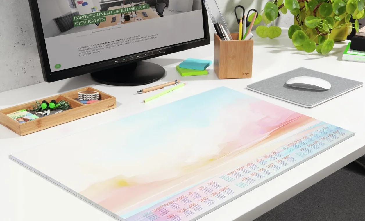 SIGEL H6313 Sous-main en papier A2 59.5 x 41 cm calendriers 3 ans semainier design magic sunset 30 feuilles