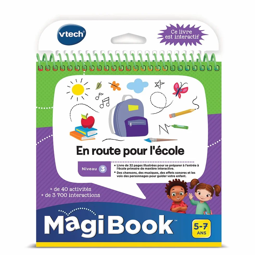 VTech MagiBook VTH80-481205 Livre Éducatif Enfant Pages Illustrées et Tactiles Niveau 3 5-7 Ans