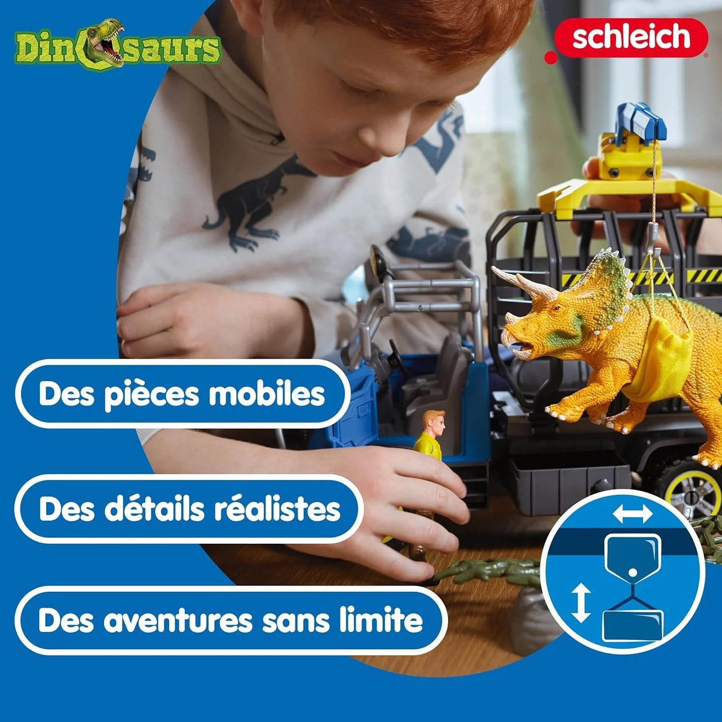 Schleich DINOSAURS Camion De Sauvetage De Dinosaure 42565 coffret 43 pièces
