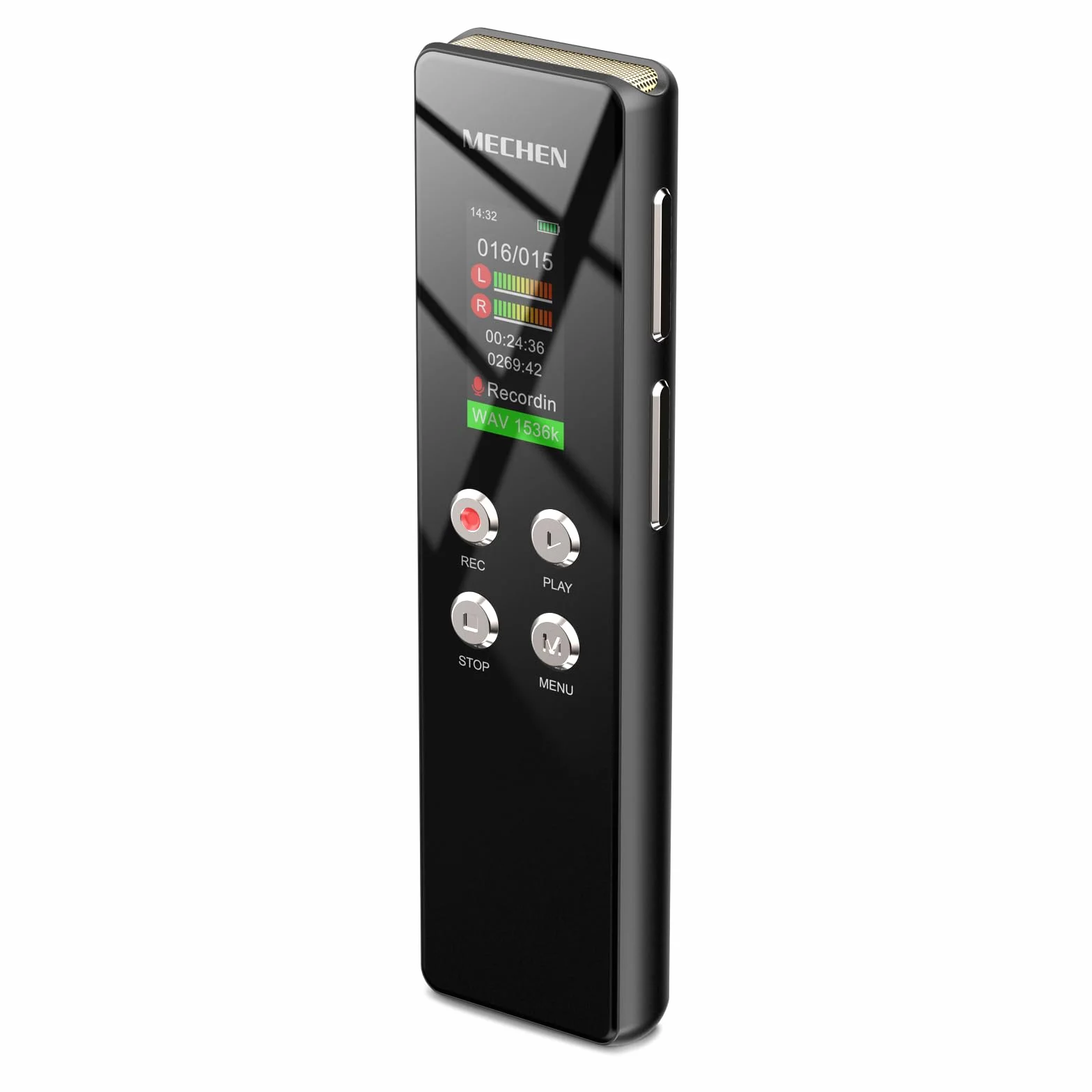 MECHEN V01 Dictaphone 128 Go enregistreur vocal VOX réduction bruit 300 mAh