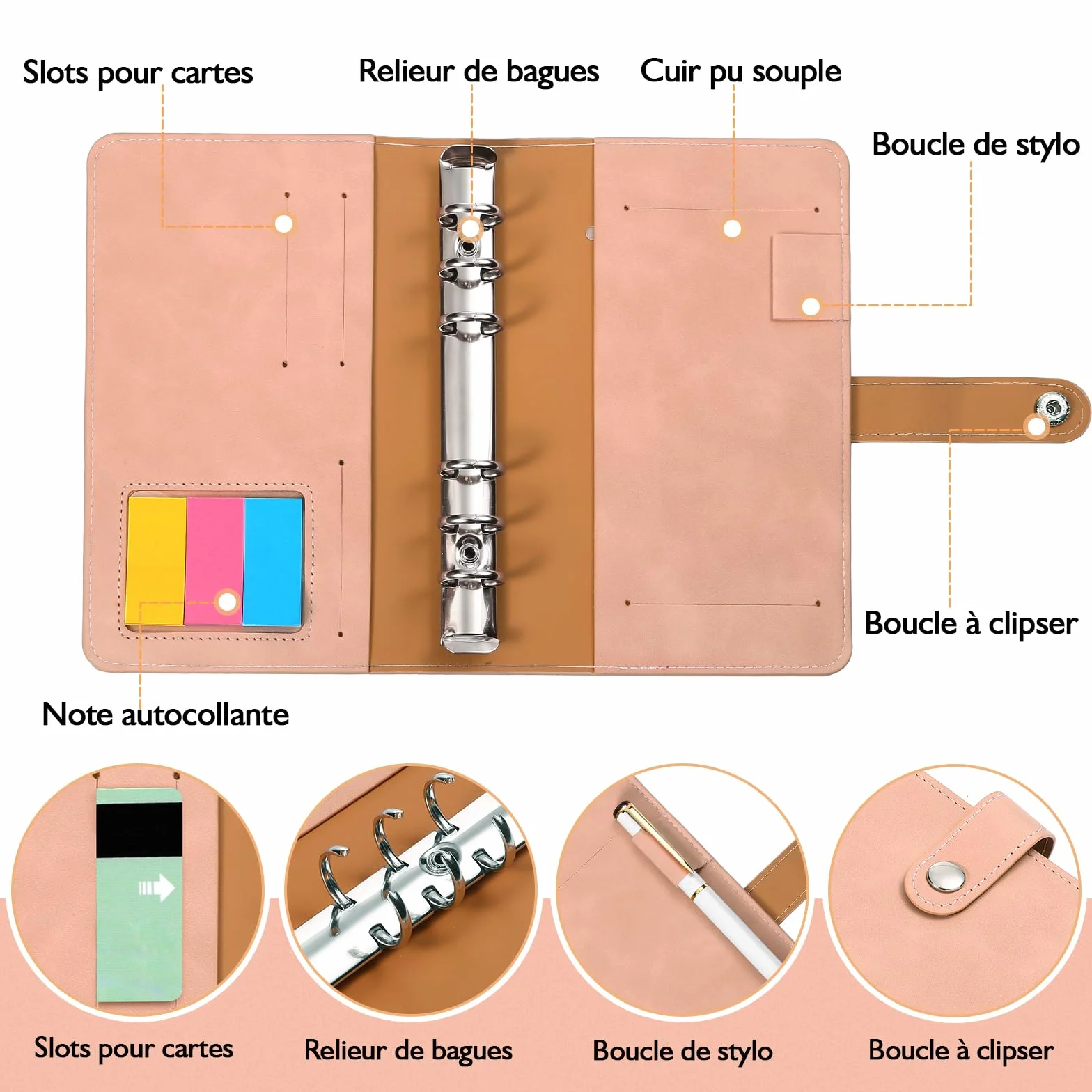 Kesote Enveloppe Budget Français Classeur Budget Planner Carnet Argent 14 Budgets 24 Feuilles 3 Autocollants 54 Étiquettes 1 Stylo A6 Rose